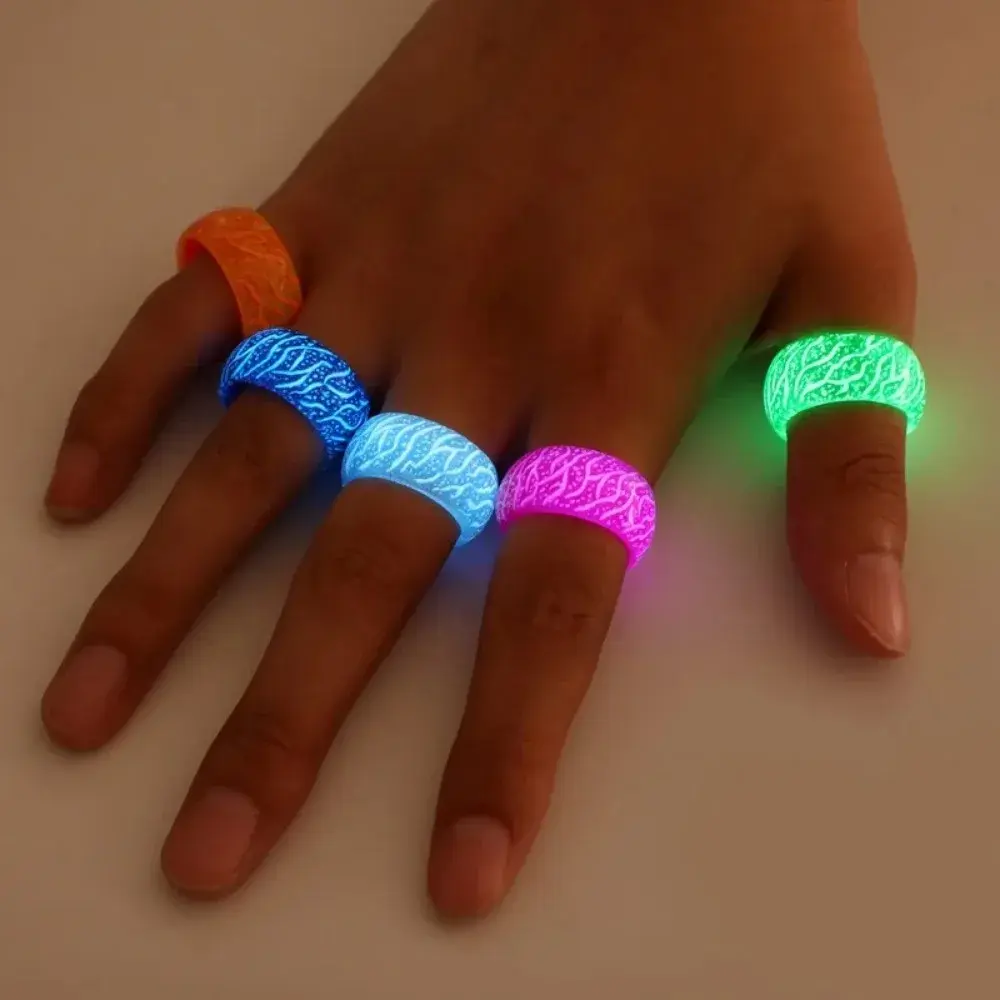 Night Light Luminous Resin Ring Fluorescent Design Finger Ring Size 7-11 Unisex Fashion Party Jewelry Glowing In The Dark
