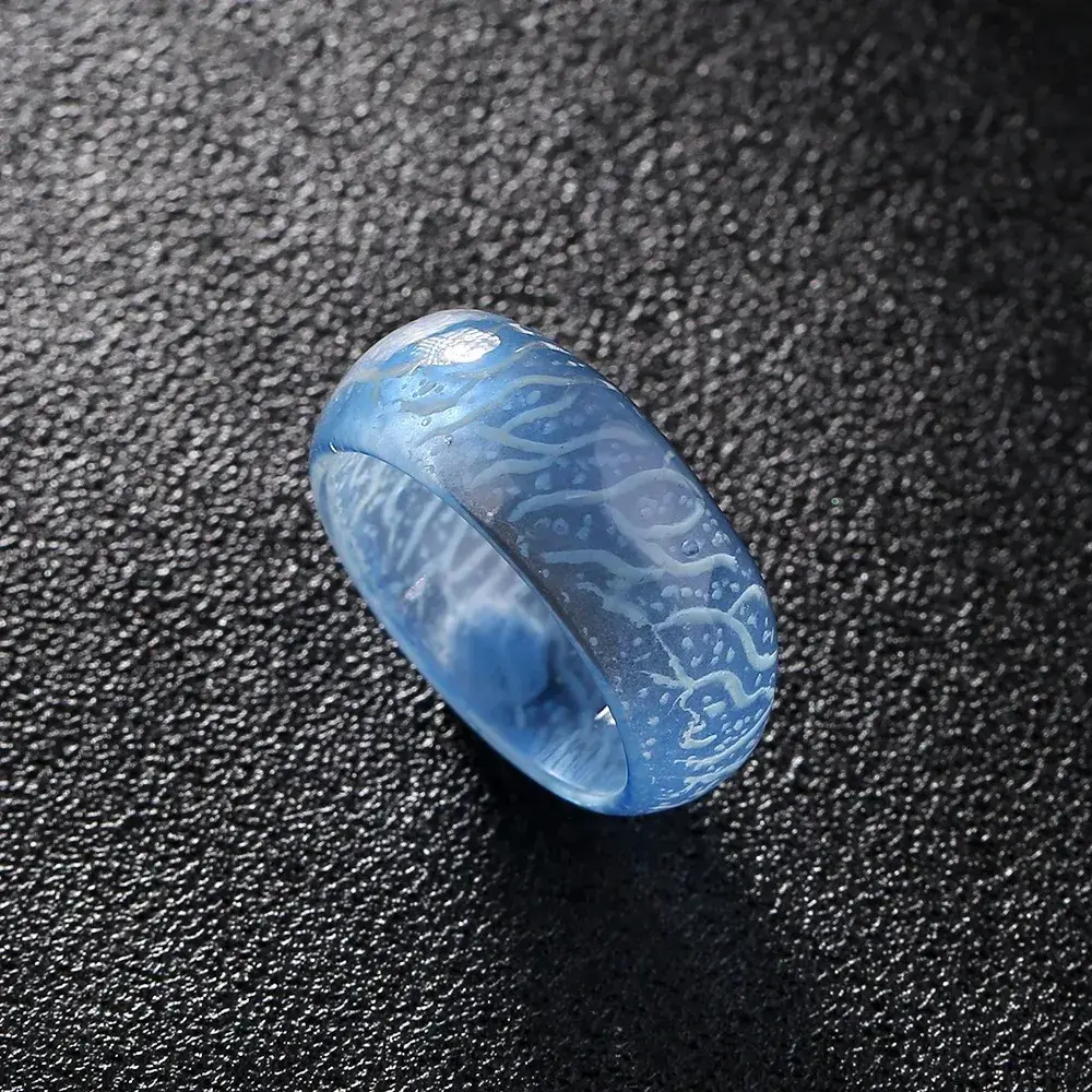 Night Light Luminous Resin Ring Fluorescent Design Finger Ring Size 7-11 Unisex Fashion Party Jewelry Glowing In The Dark