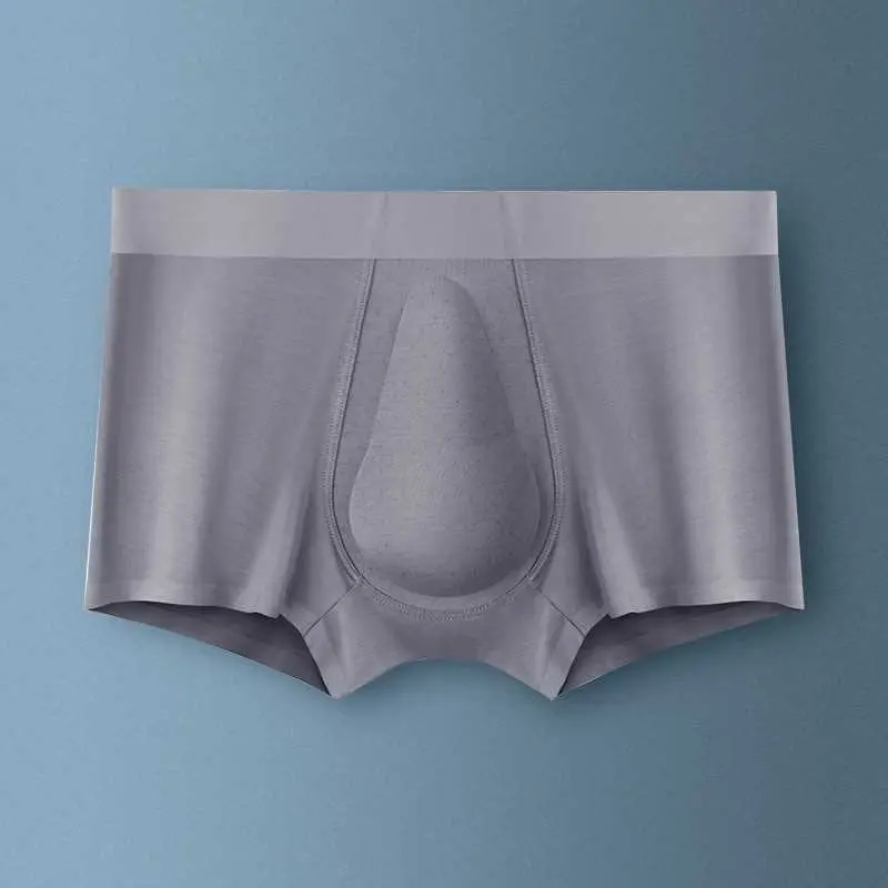 Man 3D Crotch Boxers Latex Penis Pouch Breathable Underwear Seamless Modal Copper Anti-Bacterial Lingerie Ropa Interior Hombre