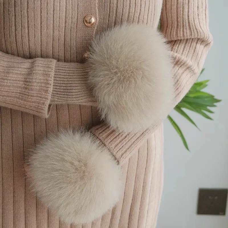 Fine Grain Short Woolen Gloves New Winter Woolen Gloves Female Fake Sleeves Knitted Warmth Exposed Fingerless Arm Sleeves