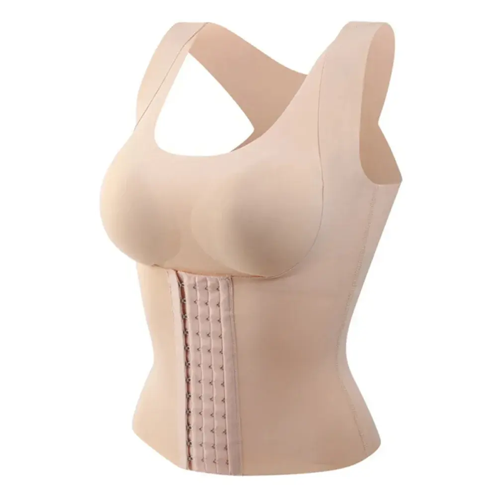 Women's 3 In 1 Waist Bra Styling Clothing Posture Corrector Weight Loss Cross Back Underwear Belly Sleeveless T-Shirt ﻿Ladies