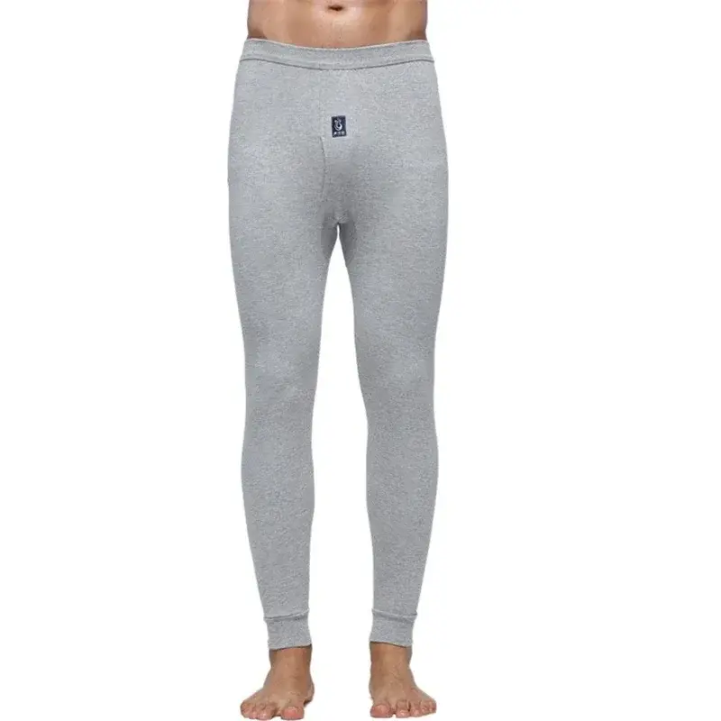 Winter Men's Warm Underwear Cotton Leggings Tight Male Long Johns Blue Gray White Warm Thermal Underwear Bottoms for Men