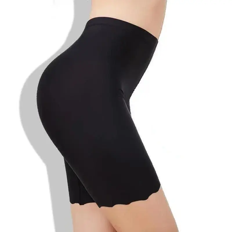 Seamless Ice Silk Safety Short Pants Women Thin Plus Size High Waist Under Skirt Boxers Panties Anti Rub Thigh Safety Shorts