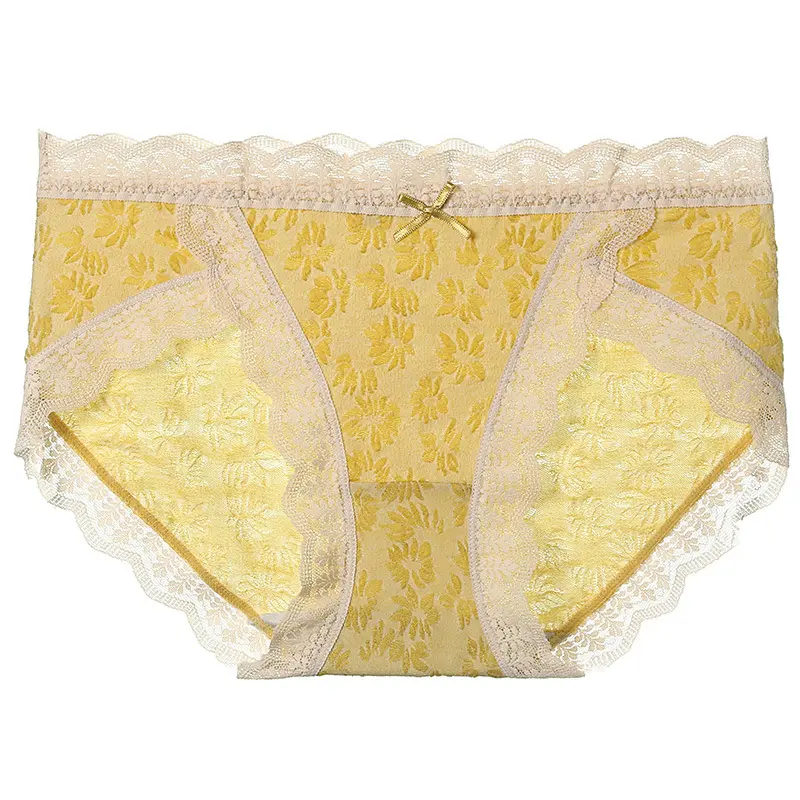 M-XL Sexy Lace Panties Women's Underwear Panty Plus Size Fashion Flower Briefs Mid Waist Seamless Underpants Female Lingerie
