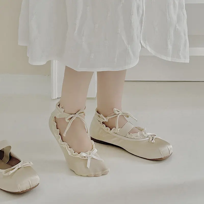 Ballet Lace Tie Straps Boat Socks Y2k Female Dance JK Lolita Socks Women Sexy Ripped Straps Cotton Sweet Bow Tie Short Socks