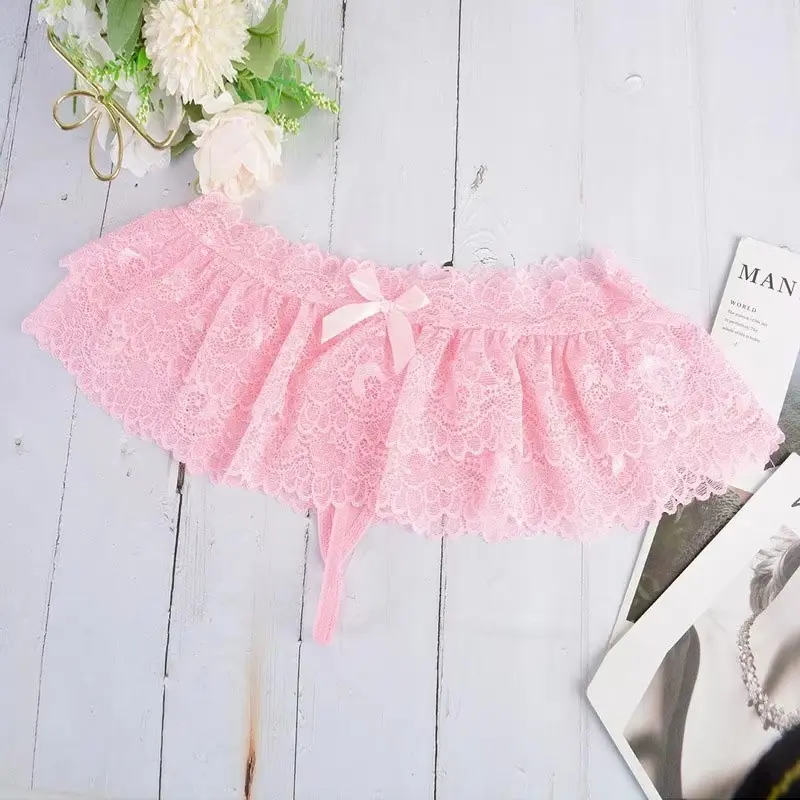 Ultra Mini Sex Lace Women Skirt New White Sexy G-string Short Fun Underwear Summer Dance T Panties Lady Hombre Wear Briefs