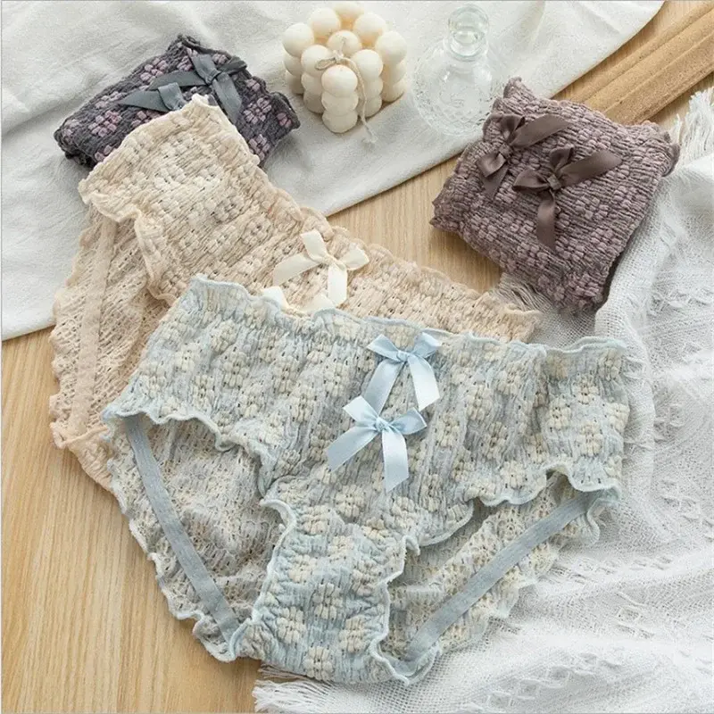 Cotton Panties Women's Underwear Panty Ladies Floral Briefs Girls Mid Waist Shorts Female Lingerie Calcinhas Sexy