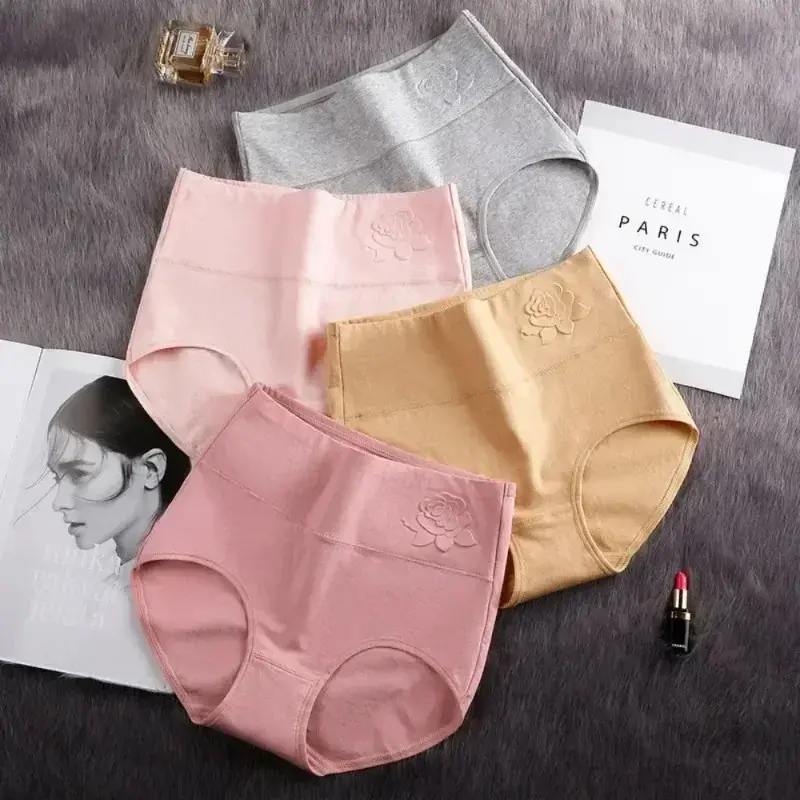 Female Sexy Lingeries High Waist Cotton Panties Women Body Slimming Underpants Solid Briefs Girls Breathable Underwear