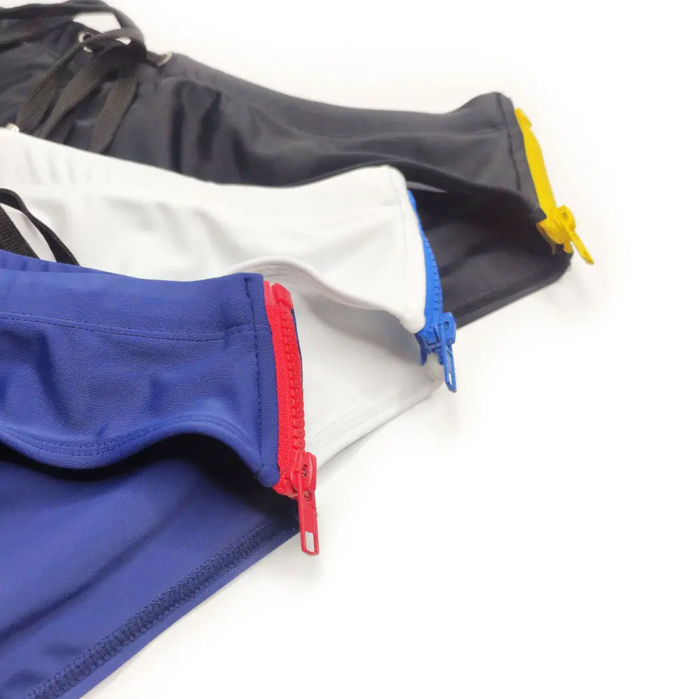 New Side Double Zipper Swimsuits Man Sexy Swim Breifs For Gay men Fashion Swimming Trunks Shorts Surf Swimwear Male