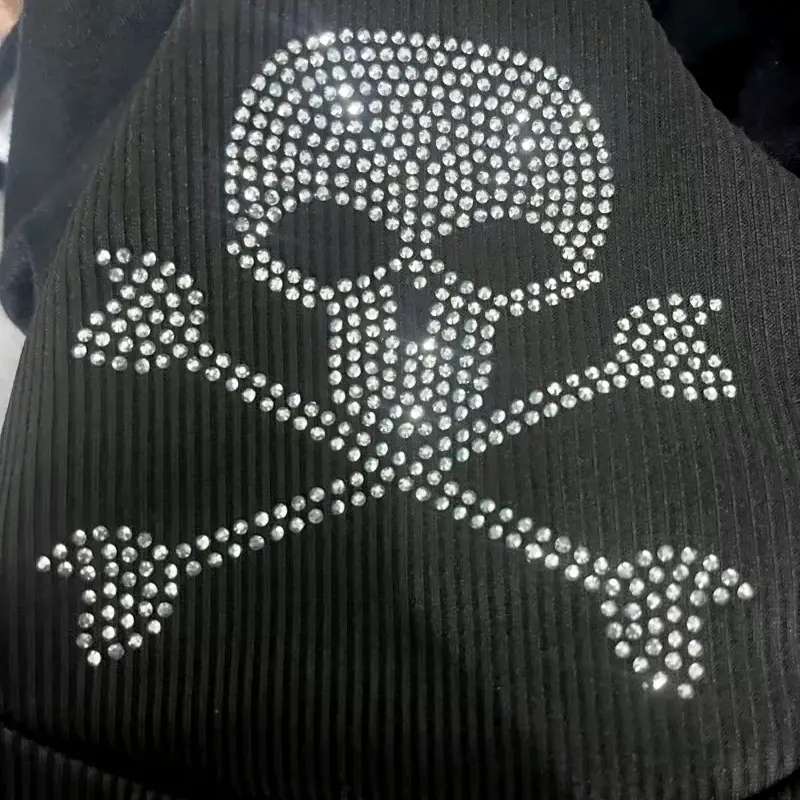 Punk rhinestone halter neck strap sleeveless vest streetwear sexy tank top vintage Goth Aesthetic Summer Fashion Casual Camisole