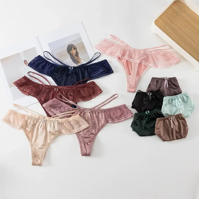 Women Lace String Tanga Hollow Out Thong Plus Size Cheeky Panties Stretch Briefs Lace Underwear