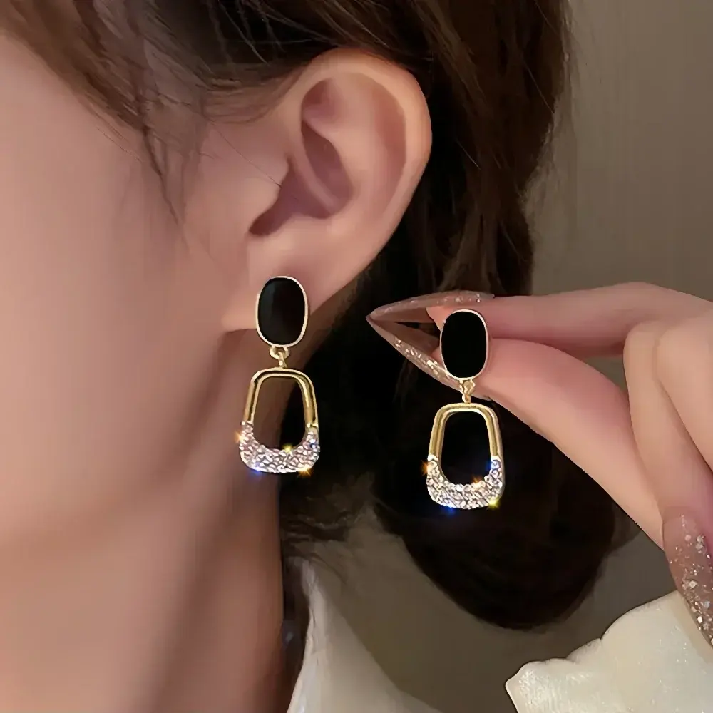 Irregular Geometric Square Dangle Earrings Fashion Rhinestones Earrings for Women Korean Style Jewelry Aretes De Mujer