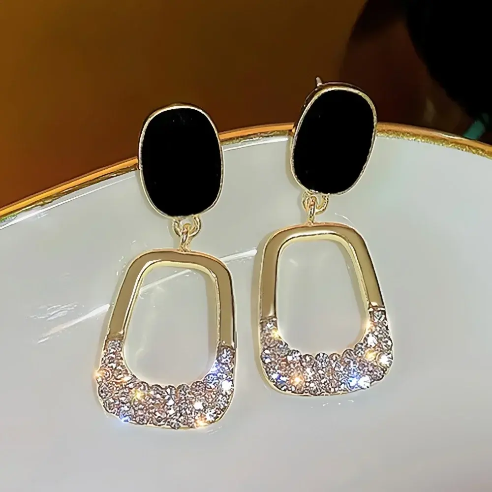 Irregular Geometric Square Dangle Earrings Fashion Rhinestones Earrings for Women Korean Style Jewelry Aretes De Mujer