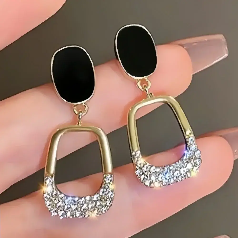 Irregular Geometric Square Dangle Earrings Fashion Rhinestones Earrings for Women Korean Style Jewelry Aretes De Mujer