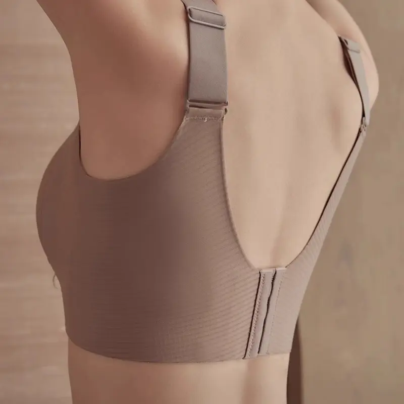 Women Widened Lifting Non Slip Shoulder Strap Bra Simple Casual No Trace Beautiful Back Full Cup Size Adjustable Underwear