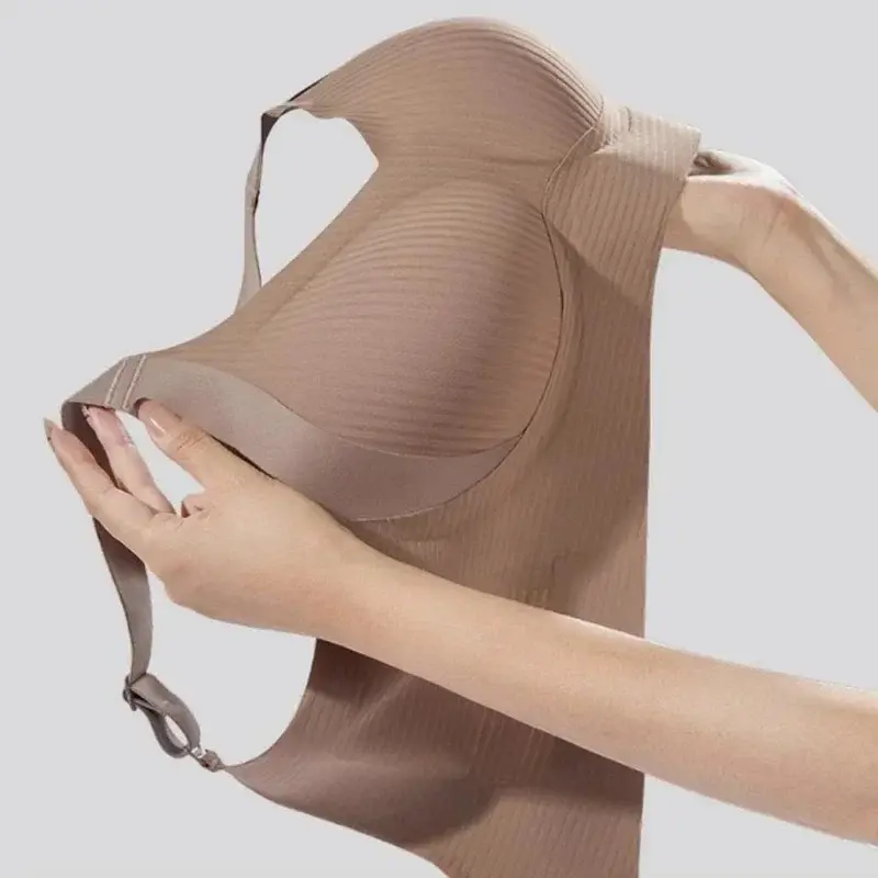 Women Widened Lifting Non Slip Shoulder Strap Bra Simple Casual No Trace Beautiful Back Full Cup Size Adjustable Underwear