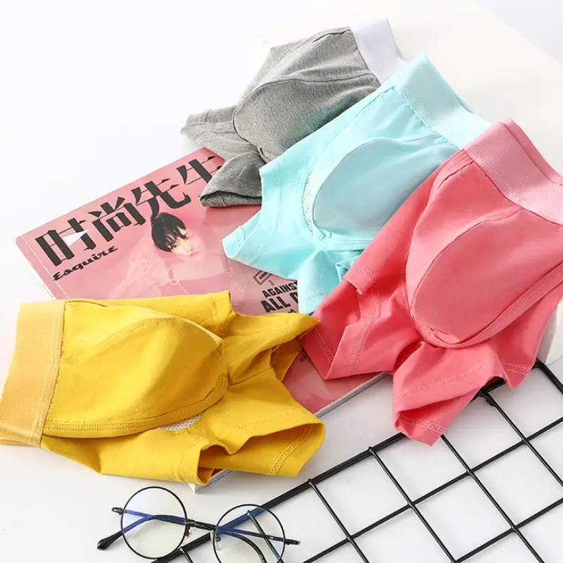 Open Front Underwear Men Cotton Sexy Men's Boxer Shorts Panties Breathable Pouch Bulge Underpants Male