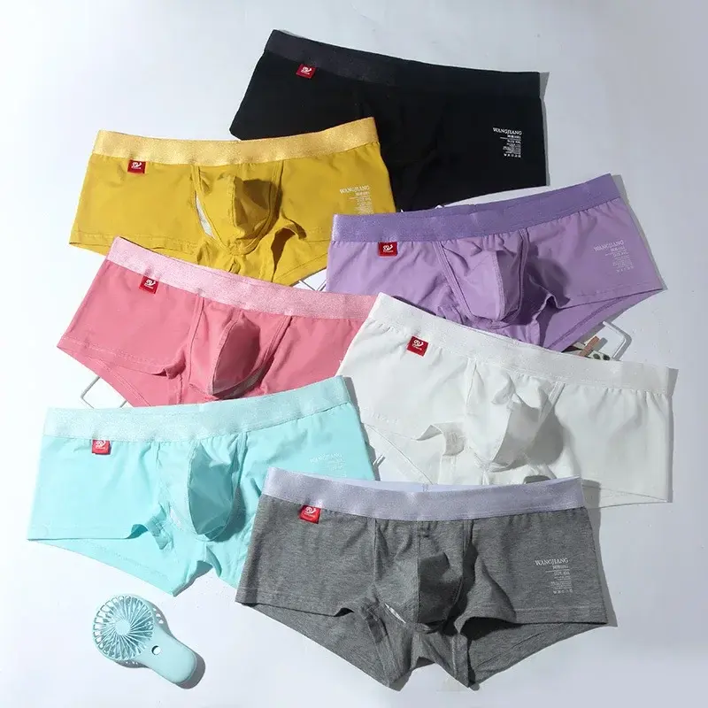 Open Front Underwear Men Cotton Sexy Men's Boxer Shorts Panties Breathable Pouch Bulge Underpants Male
