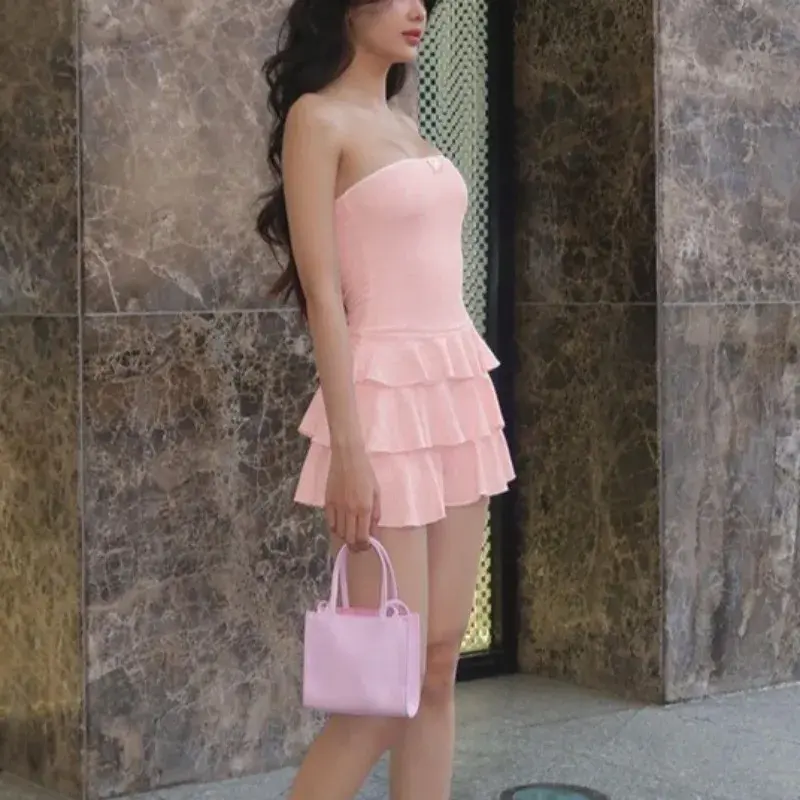 Summer Sexy Sleeveless Backless Mini Dresses for Women Y2k Black Off Shoulder Bodycon Dress Elegant Bowknot Party Club Clothes