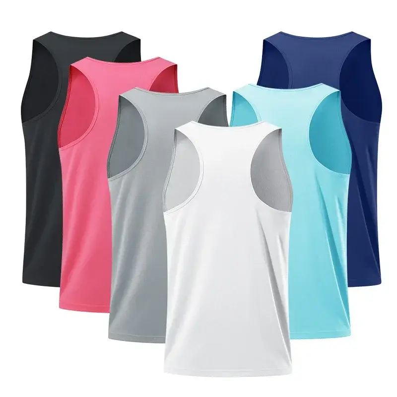 Men Sport Vest Outdoor Running Exercise Training Quick Dry Fitness Tops Jogging Sleeveless Shirt Basketball Racerback Singlets