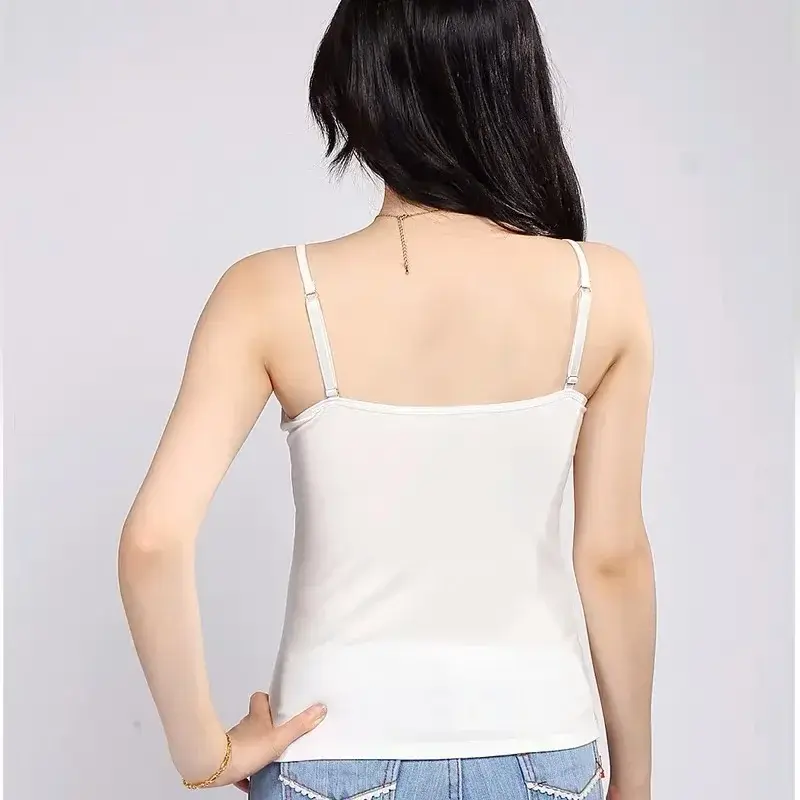 Women Sexy Crop Tops Tube Top Camisole With Built In Shelf Bra Female Streetwear Lingerie Tee Bra Adjustable Strap Vest Tank Top