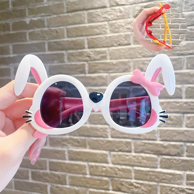 Kids Sunglasses Cartoon Bunny Shape Sun Glasses Trendy Children's Outdoor Shades UV400 Protective Easter Party Funny Photo Props