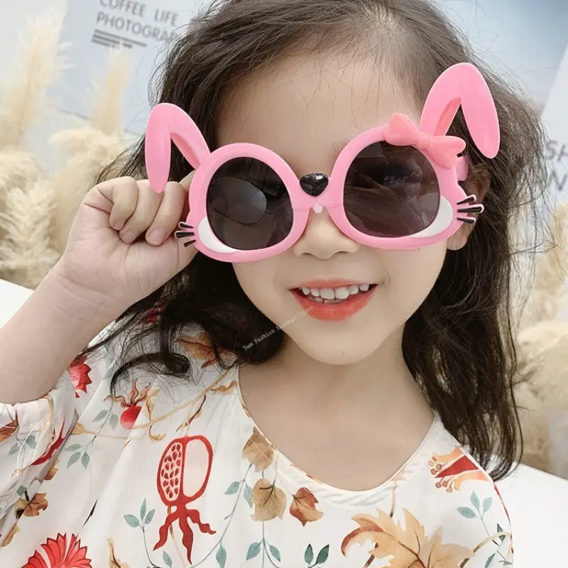 Kids Sunglasses Cartoon Bunny Shape Sun Glasses Trendy Children's Outdoor Shades UV400 Protective Easter Party Funny Photo Props