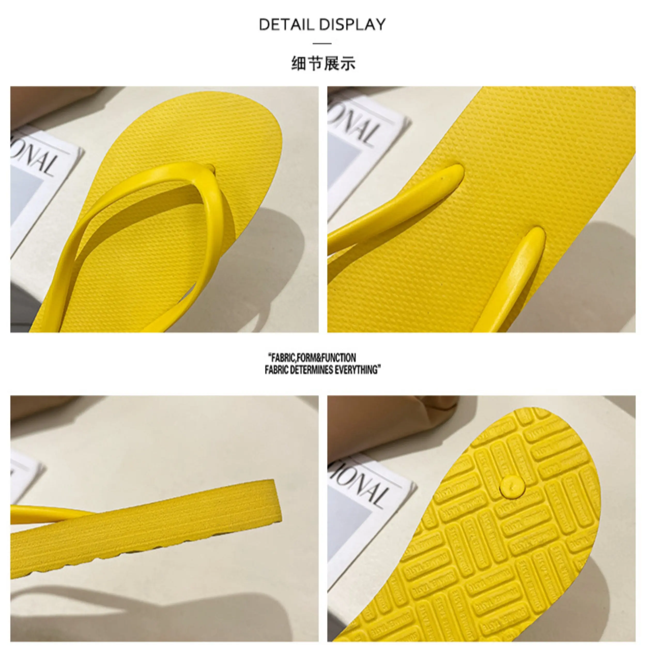 Women Summer Flip Flop Slippers Antiskid Bathroom Bathing Beach Beach Plywood Summer Cool Slippers Non-slip Breathable Fashion