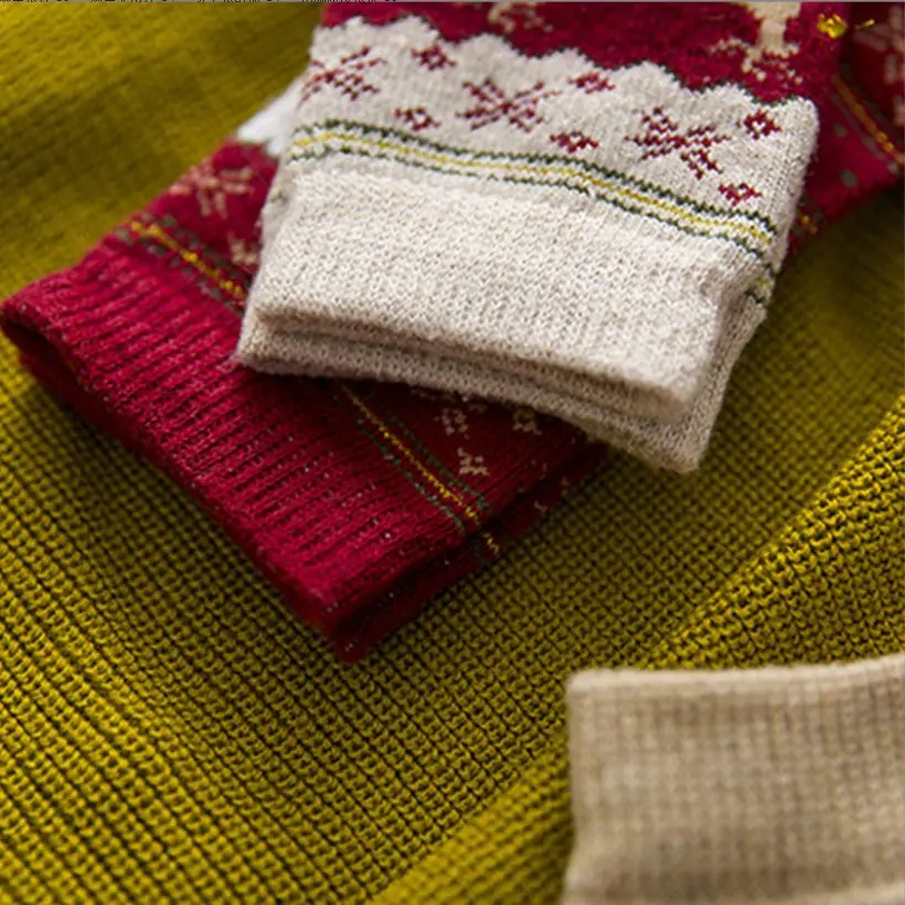 Warm Women Socks Striped 3D Socks Autumn Winter Style Christmas Winter Socks For Woman Female Happy Sock Calcetines Meias