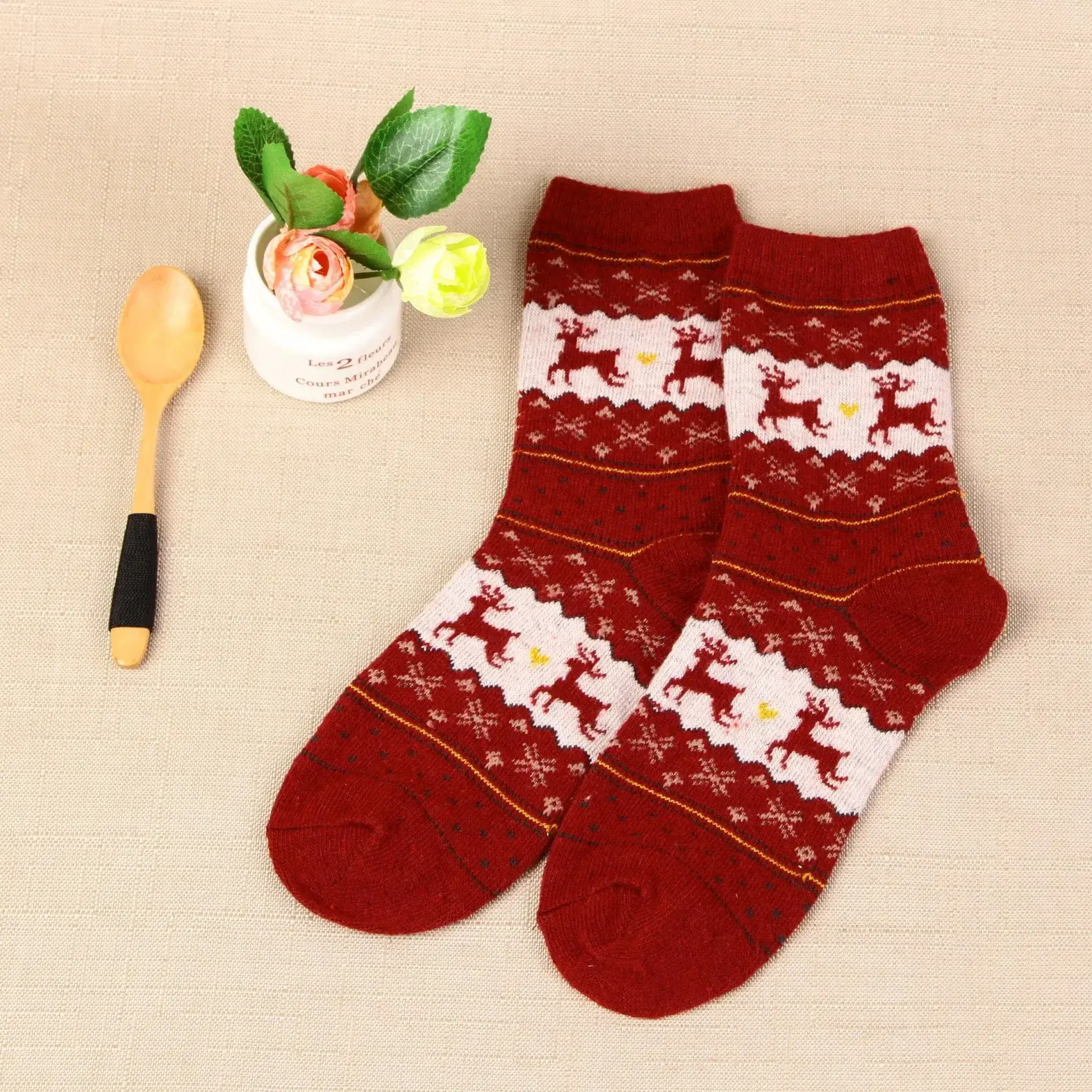 Warm Women Socks Striped 3D Socks Autumn Winter Style Christmas Winter Socks For Woman Female Happy Sock Calcetines Meias