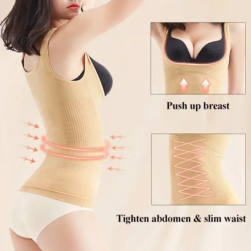 Women Slimming Vest Shaper Slimming Tummy Control Tank Top Vest Bodysuits Shapewear Tummy Waist Corset Girdle Body Shaper