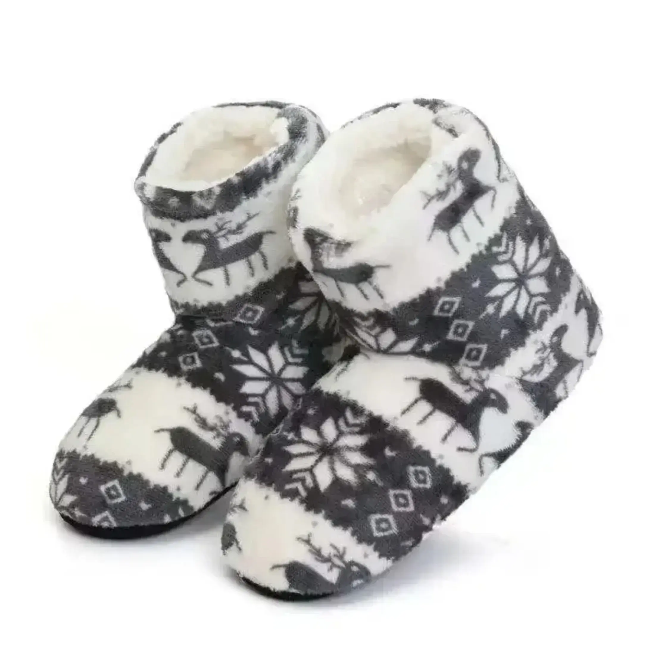 Christmas Elk Indoor Socks Adult Home Slippers Women Winter Floor Shoes Shoes Warm Fur Slides Ladies Plush Slippers