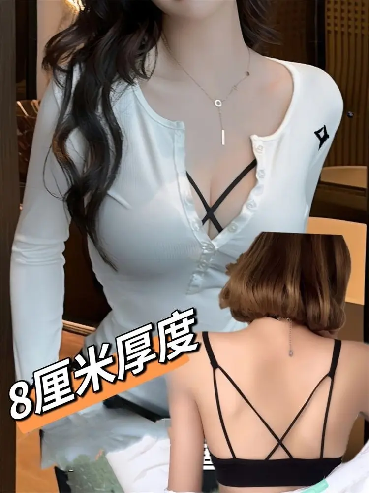 Summer Beautiful Back Wrapped Chest Anti-glare Gathered Bra Sports Student Girl Models Without Steel Ring Underwear