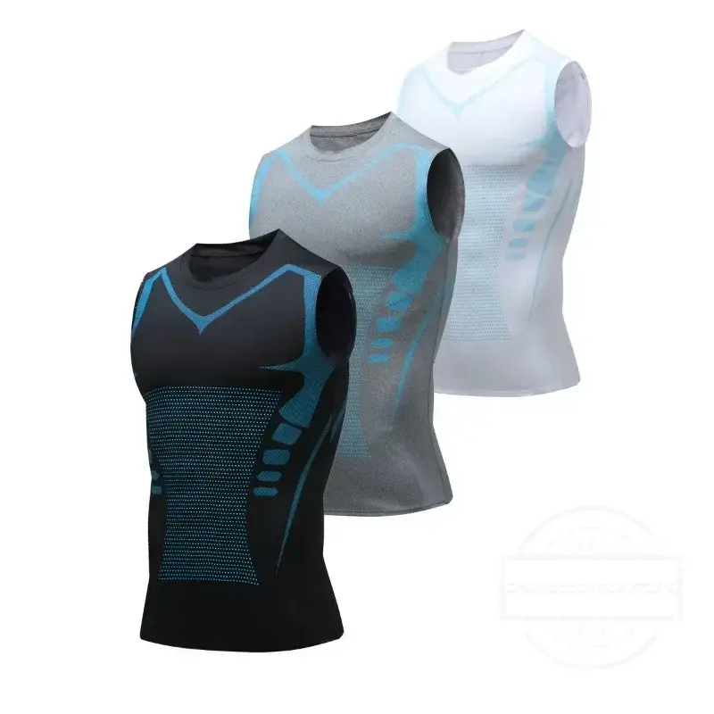 1 Piece High Elastic Sports Tight Tank Top Clothes Men Quick Dry T-shirt Fitness Basketball Running Training Bottoming