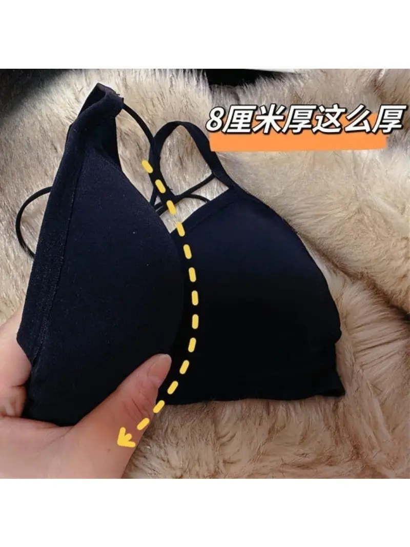 Summer Beautiful Back Wrapped Chest Anti-glare Gathered Bra Sports Student Girl Models Without Steel Ring Underwear