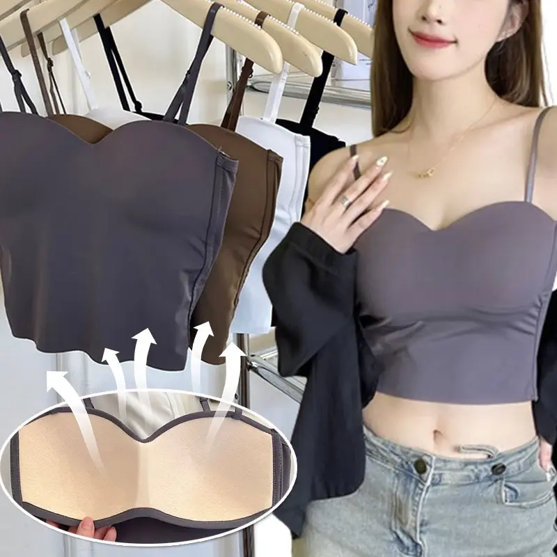 Thin Section Double Straps Solid Color Suspenders Hot Girls Inside Sports Vest Sexy Outer Wear Bottoming Slim Women