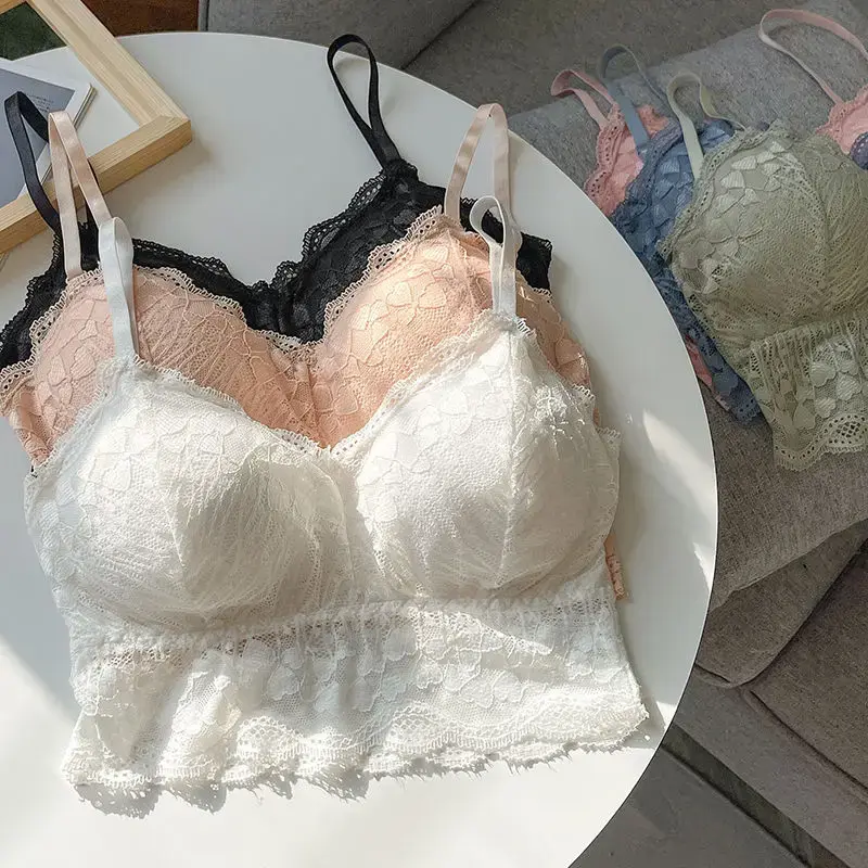 Open Back Bra Lace Bralette U Type Wirefree Boneless Brassiere Floral Women Top Backless Underwear Sexy Bras Sujetadores Mujer