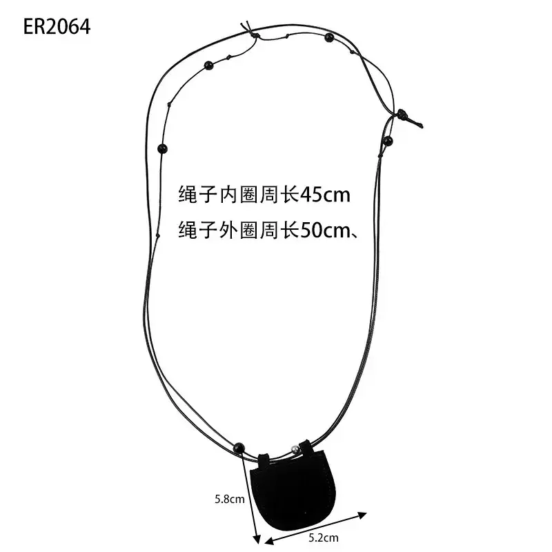 New Design Cute Leather Small Bag Pendant Necklace for Women Girl Gifts Fashion Trend Rope Chain Modern Jewelry Accessories