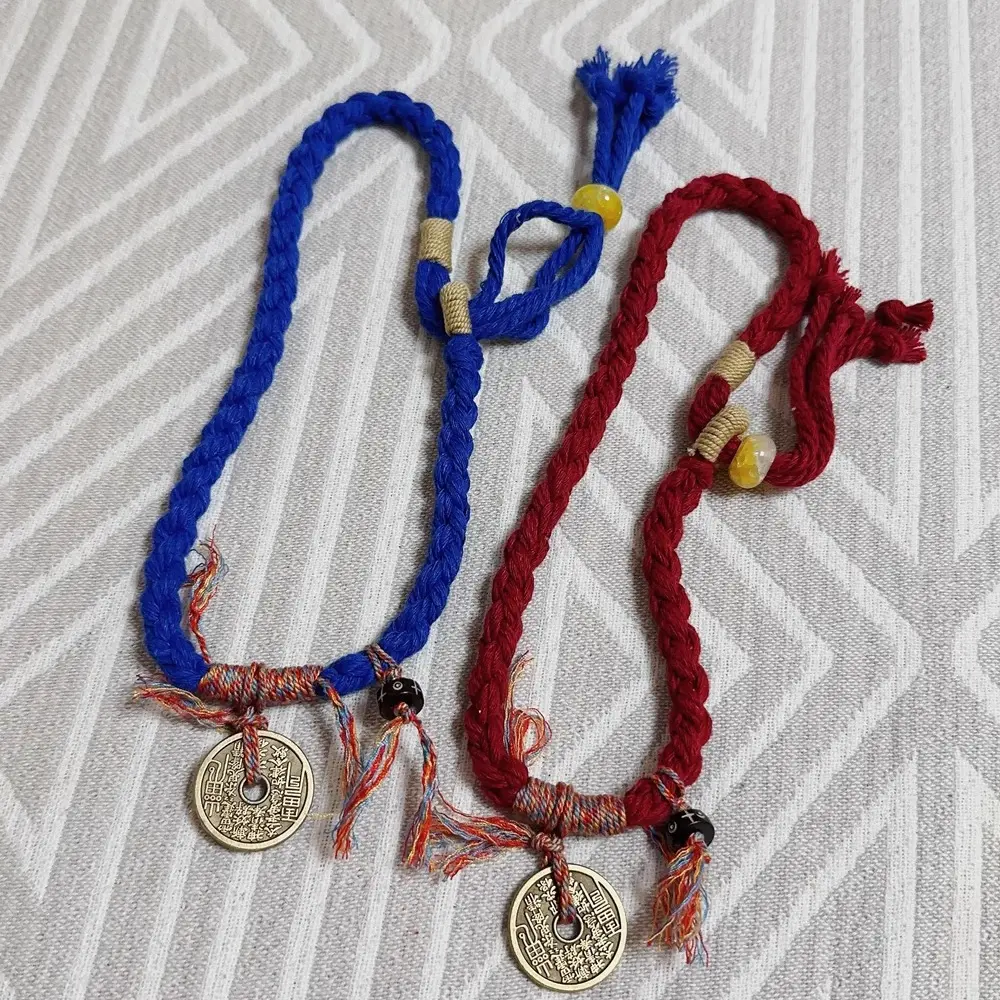 Chinese Mountain Ghost Spend Money Bracelet National Wind Tibetan Hand Woven CoupleLucky Red Bracelets Bang Rope Bangles