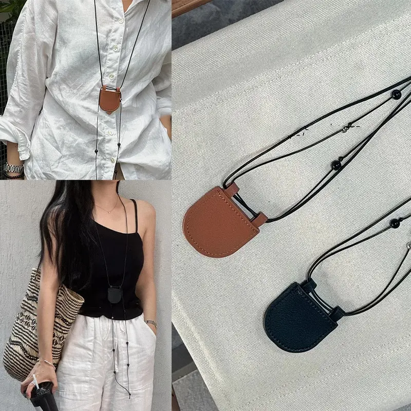 New Design Cute Leather Small Bag Pendant Necklace for Women Girl Gifts Fashion Trend Rope Chain Modern Jewelry Accessories