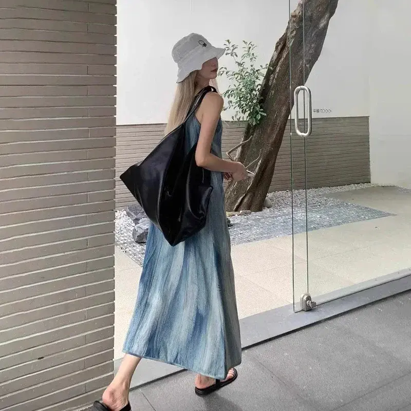 Tie Dye Suspender Dresses Spaghetti Strap Beach Women Loose Summer Seaside Long Maxi Dress 2025 Chic Sexy Party Vintage Dresses
