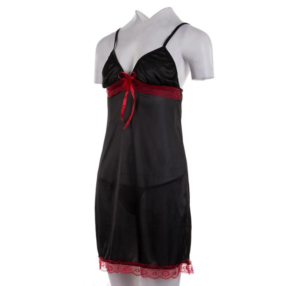 Sexy Sleepwear Women Lace Silk Satin Night Dress Sleeveless Nighties V-neck Nightgown Plus Size 2XL Nightdress Summer Nightwear