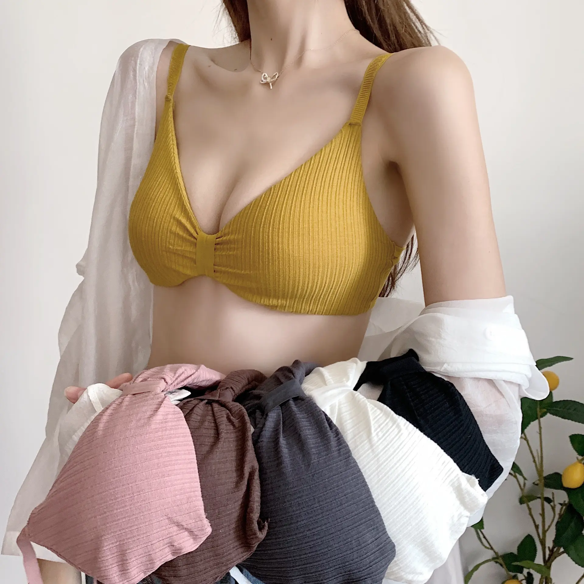 Wire Free Bras for Women Sexy Lingerie Push Up Bra Cotton Brassiere Comfort Padded Bra Top Female Bralette Seamless Underwear