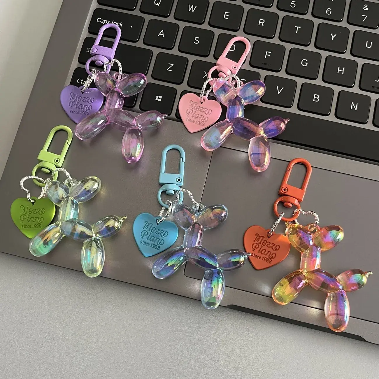 5 Colors Fashion Keychain Punk Jelly Balloon Dog Keychains for Women Bag Pendant Jewelry Trinket Girl's Car Key Ring Key Chain