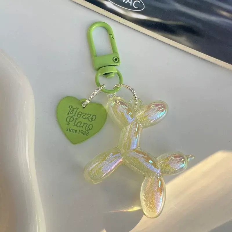 5 Colors Fashion Keychain Punk Jelly Balloon Dog Keychains for Women Bag Pendant Jewelry Trinket Girl's Car Key Ring Key Chain