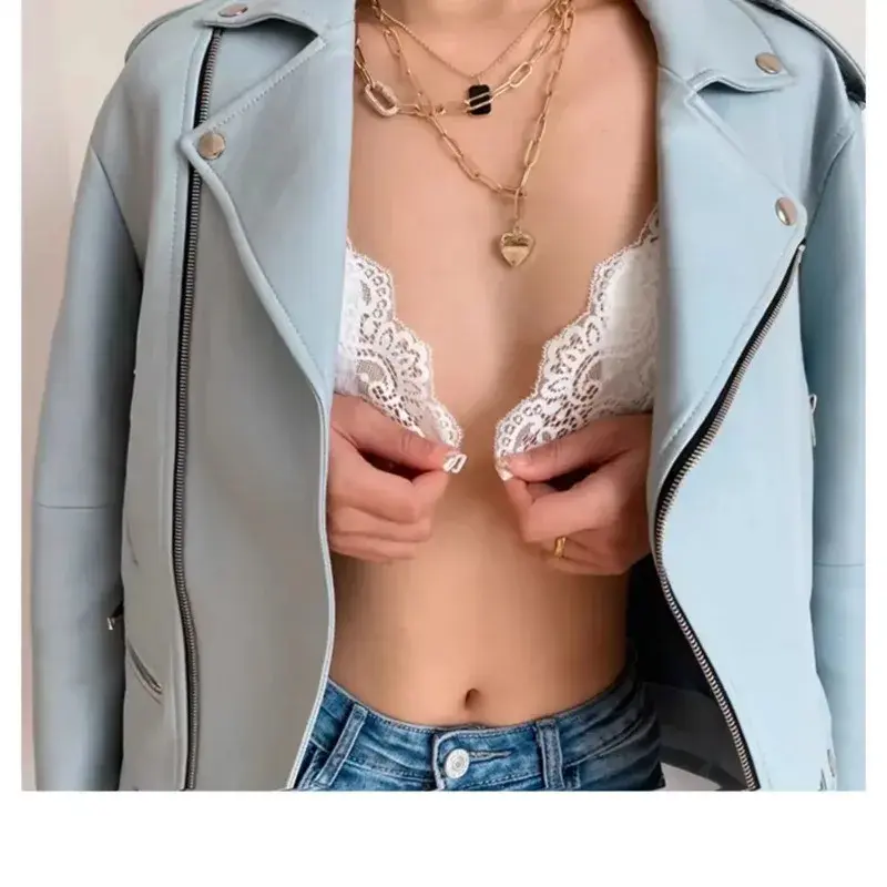 Sexy Lace Thin Triangle Bra for Women Wireless Lingerie Underwear Bra Transparent Solid White/Black Bralette Women's Intimates