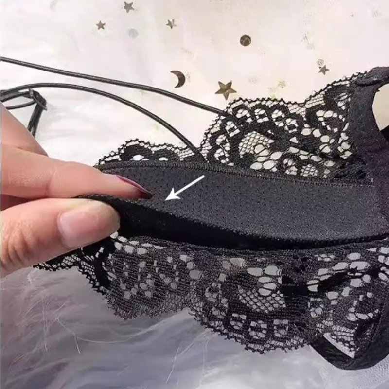 Sexy Lace Thin Triangle Bra for Women Wireless Lingerie Underwear Bra Transparent Solid White/Black Bralette Women's Intimates