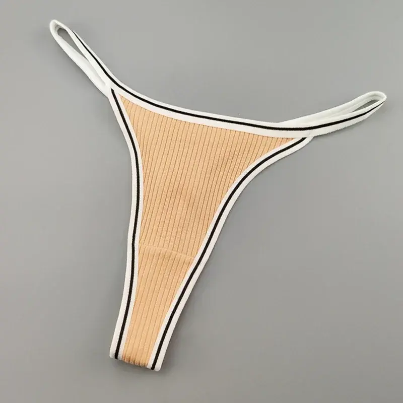 Stretch Thin-belt Solid Thong 100% Cotton Breathable G-String Sexy Low Waist T-back Panties Seamless Lifting Hips Underwear