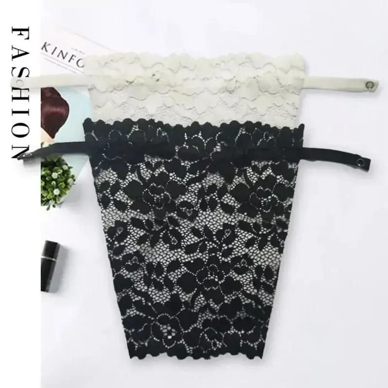 3Pcs Lace Cleavage Cover Up Women Camisole Elastic Band Clip-On Camisole Bras Insert Wrapped Chest Protection Covering Tube Top