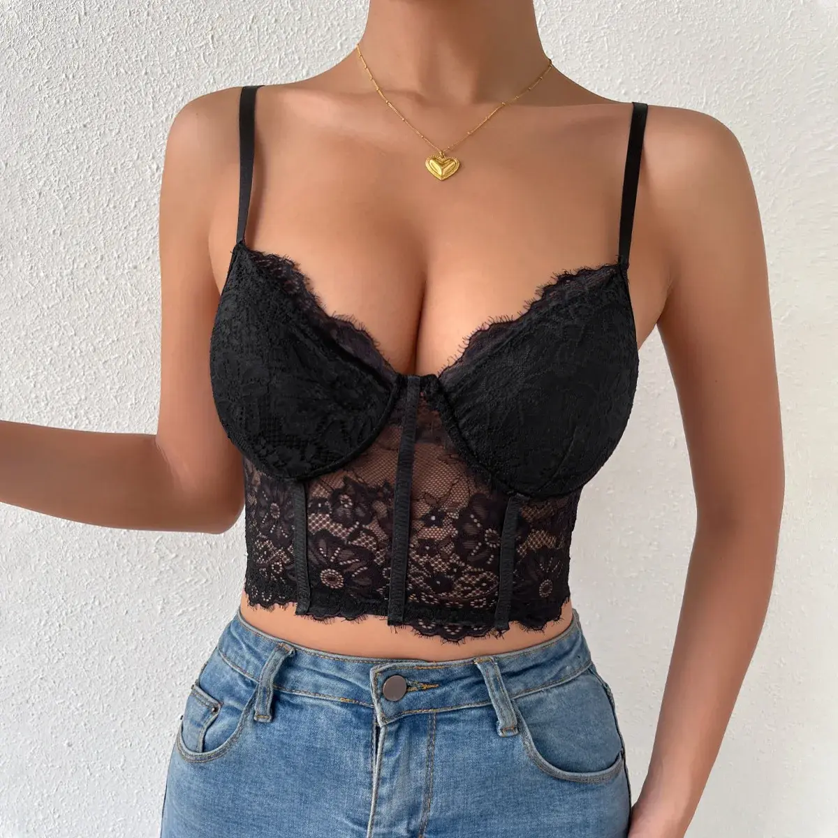 Sexy Embroidery Lace Tank Top Women's Camis Tops Women's Suspender Corset Cami Crop Cute Vest Elegant French Chic Party Clubwear